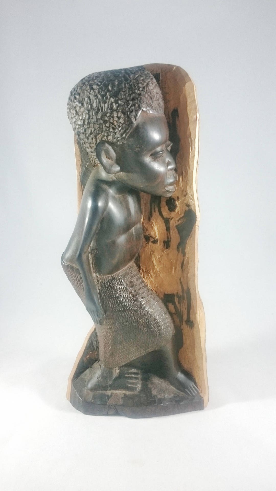 アフリカ美術【マコンデ族】彫刻 木彫り 置物 オブジェ　黒檀　彫像 bogolanmarket_makr1