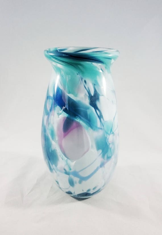 Ann Corcoran Georges Contemporary Hand Blown Glass Vase Signed Etsy