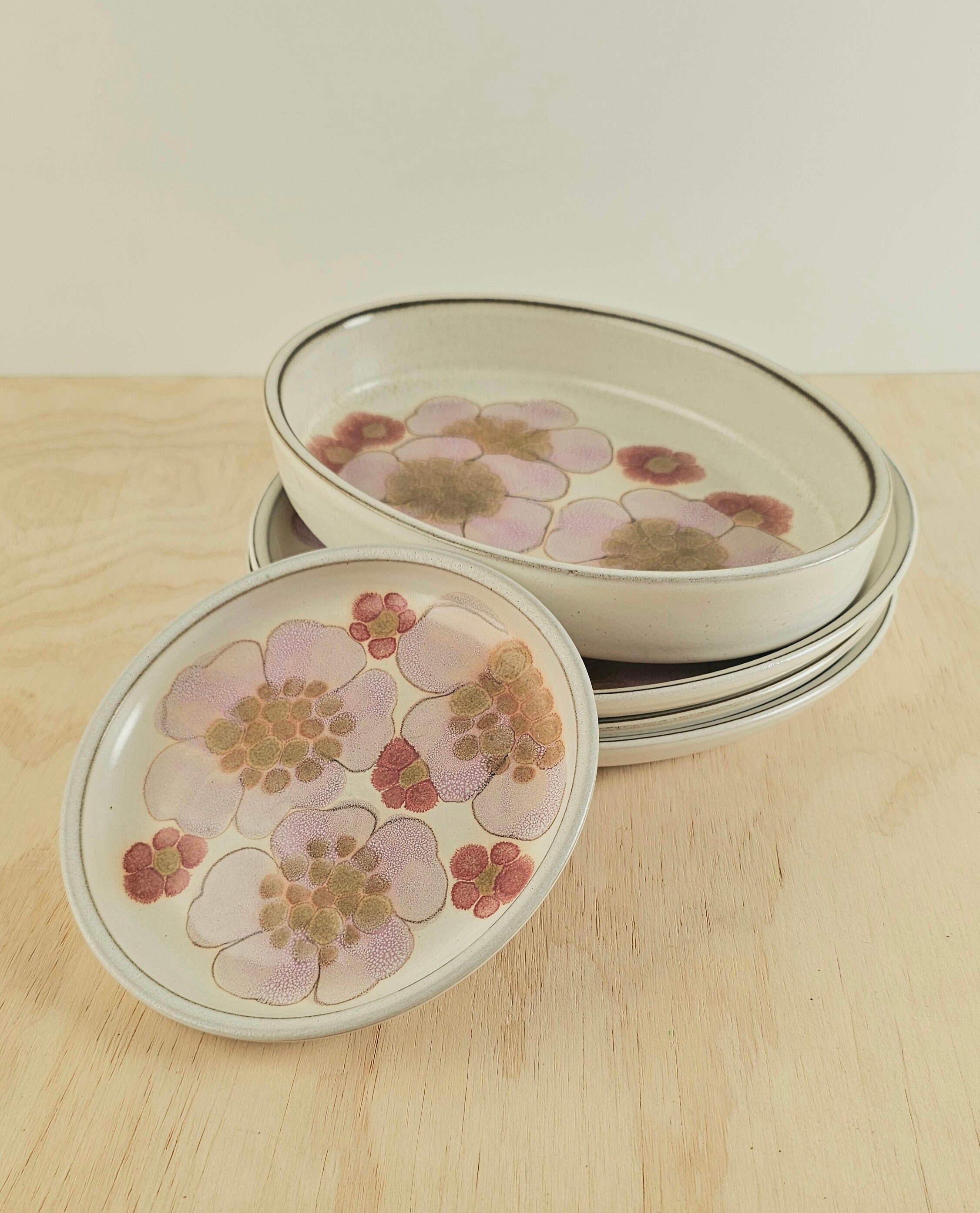 Denby Gypsy Vintage Stoneware Ceramic Decorative Floral Dinnerware Set 