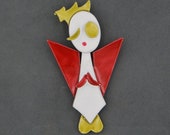 ACCESSOCRAFT Angel Christmas Pin - Mid Century Abstract