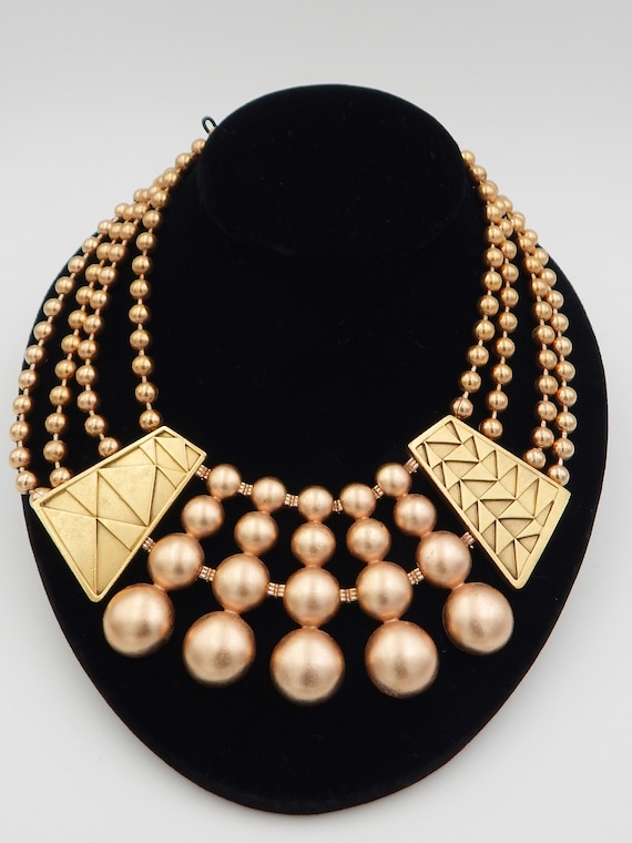 MONET Egyptian Revival Deco Statement Necklace -