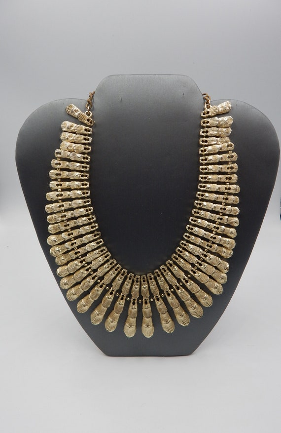 BSK Bib Statement Necklace - Egyptian Influence - image 2