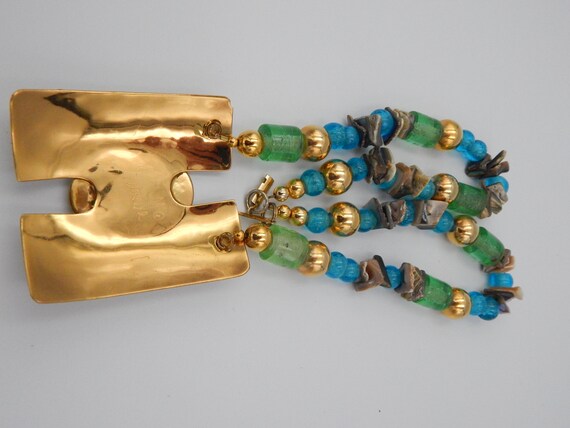 FLORELLE Designer Artesian Statement Necklace - N… - image 5