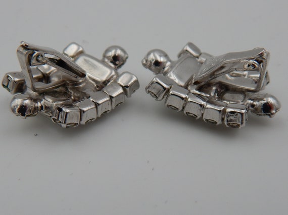 RHINESTONE Encrusted Unsigned Earrings - Art Deco… - image 9