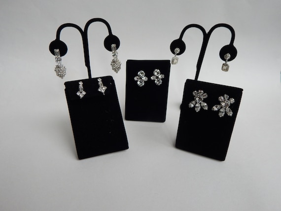 BOGOFF Deco Unsigned Earrings Rhinestones