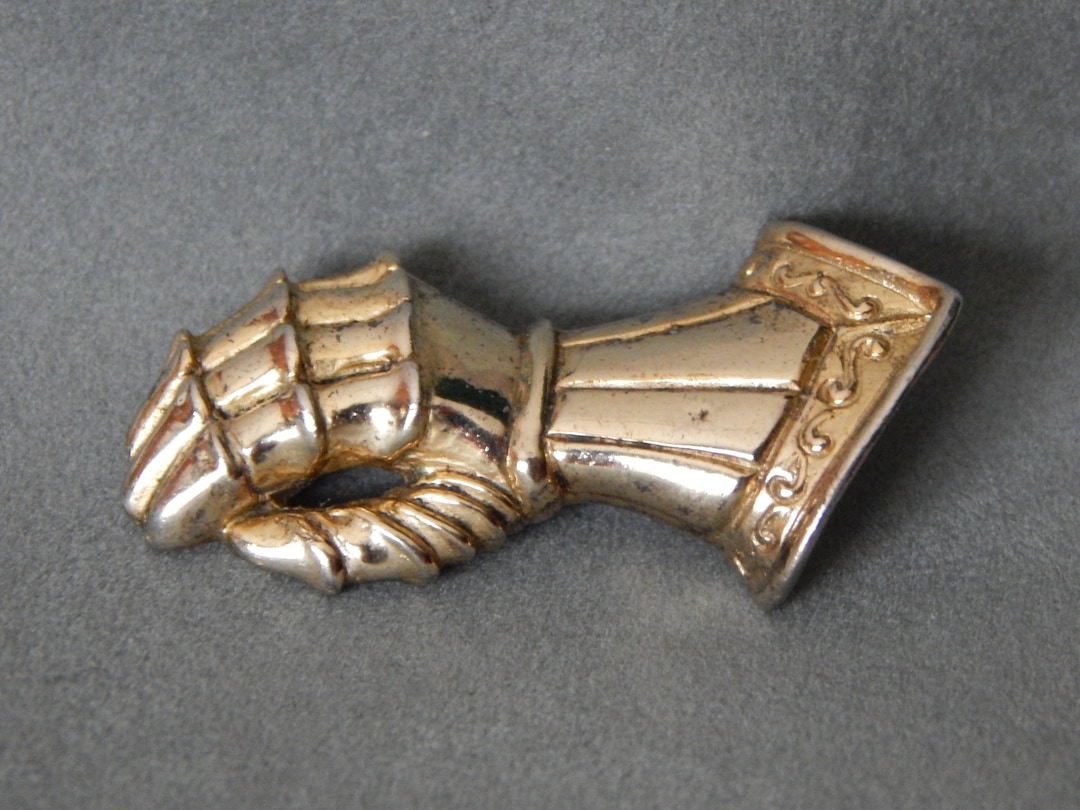 NAPIER Vintage Sterling Silver Knight Gauntlet Pin - Etsy