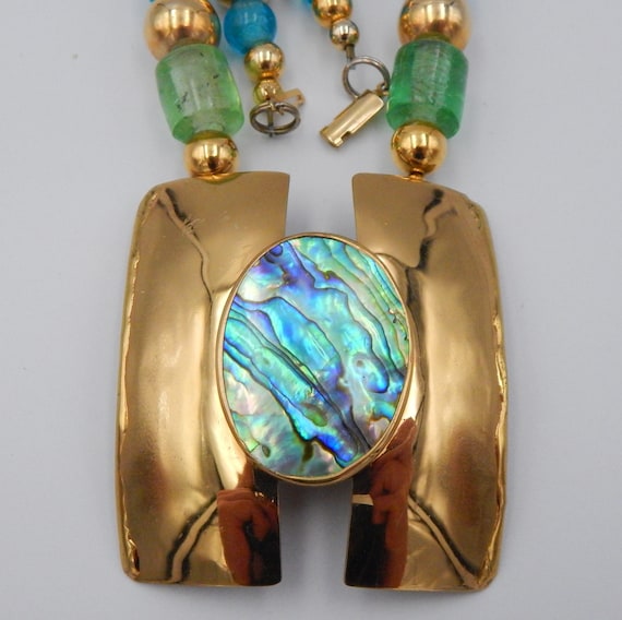 FLORELLE Designer Artesian Statement Necklace - N… - image 6