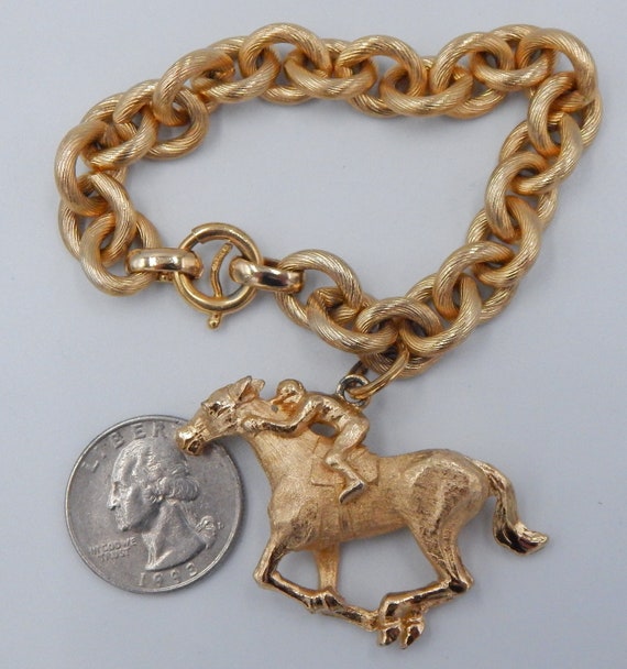 NAPIER Jockey on Horse Charm Bracelet - Kentucky … - image 10