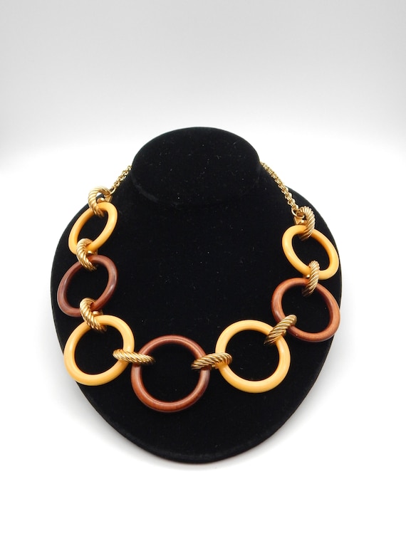 KENNETH LANE Mod Mid Century Modern Oval Necklace 