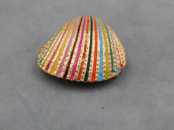 CASTLECLIFF Seashell Pin - Vibrant Rainbow Colors - image 7