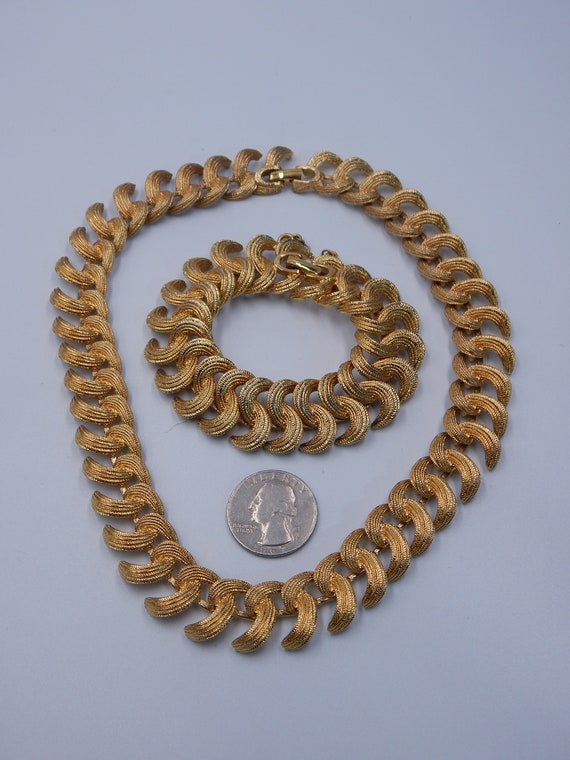 MONET Elegant Swirl Collar Necklace & Bracelet - … - image 3