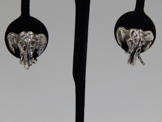 NAPIER Elephant Sterling Earrings - Unusual