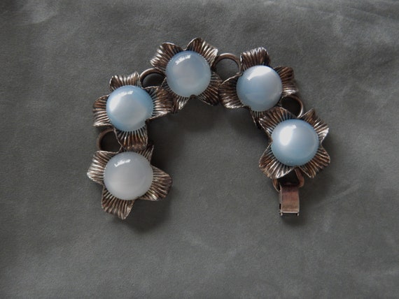 NAPIER Blue Moonglow Moonstone Bracelet - 1950s - image 1