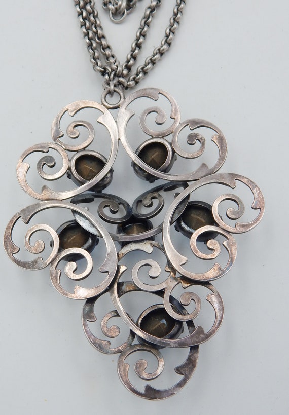 NAPIER Scroll Pendant Necklace - Renaissance Goth… - image 7