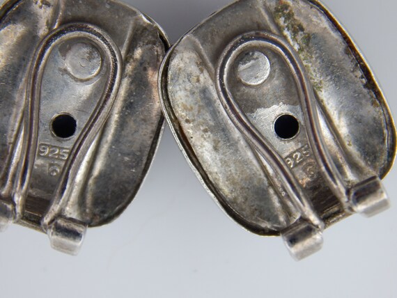 STERLING 925 Lapis (?) Mid Century Style Earrings… - image 10