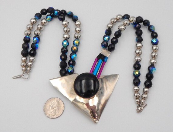 FLORELLE Statement Artesian Necklace - 1980s Time… - image 3