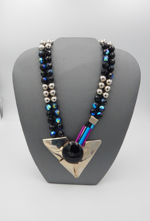 FLORELLE Statement Artesian Necklace - 1980s Time… - image 2