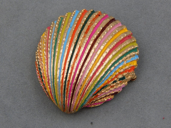 CASTLECLIFF Seashell Pin - Vibrant Rainbow Colors - image 10