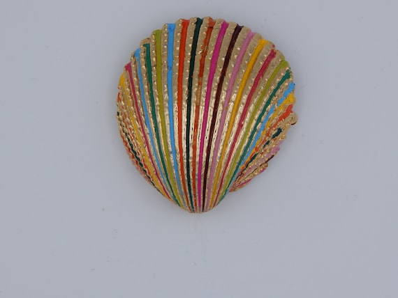 CASTLECLIFF Seashell Pin - Vibrant Rainbow Colors - image 2