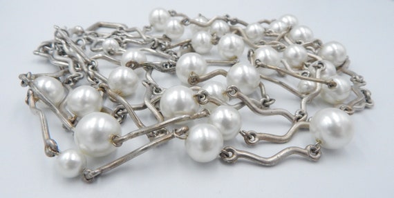 BICHE DE BERE Vintage Modernist Multi Link Pearl … - image 6