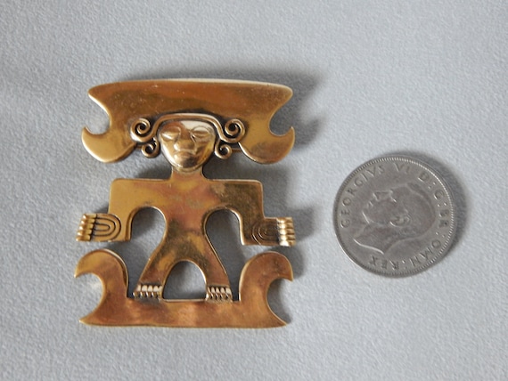 TRIFARI Aztec Mayan Stylized Pin Brooch - Abstract - image 4