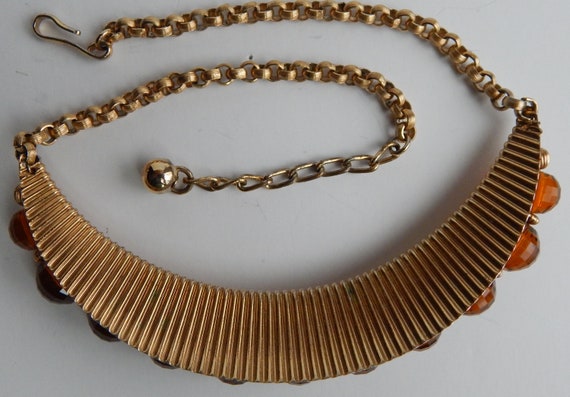 NAPIER Honey Brown Bead Necklace Earrings Demi - … - image 5