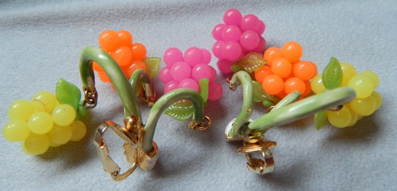 CASTLECLIFF Delightful Fruit Pin Chandelier Earri… - image 9