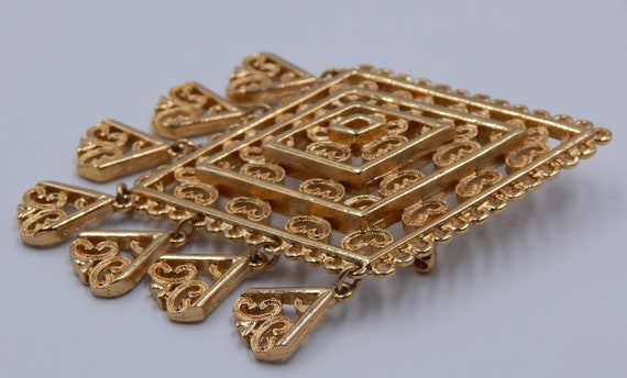 MONET Dramatic Statement Filigree Pin Brooch - St… - image 6