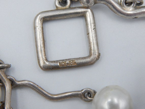 BICHE DE BERE Vintage Modernist Multi Link Pearl … - image 9