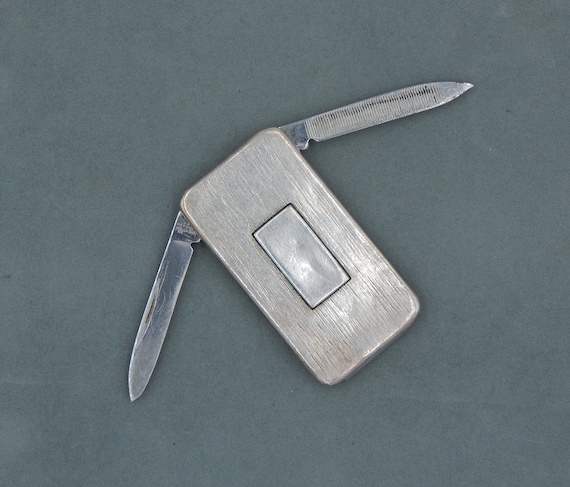 NAPIER Sterling Money Clip Jack Knife Nail File -… - image 1