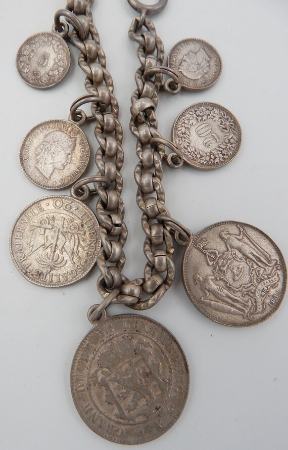 NAPIER Charm Bracelet European Coins Faux - World… - image 6