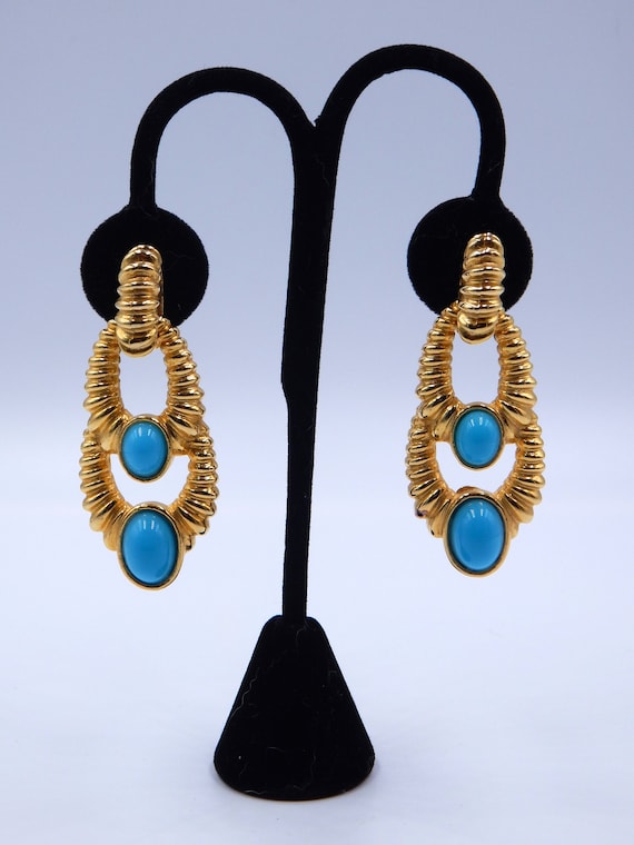 CARLYLE Statement Faux Turquoise Earrings - Gorgeo