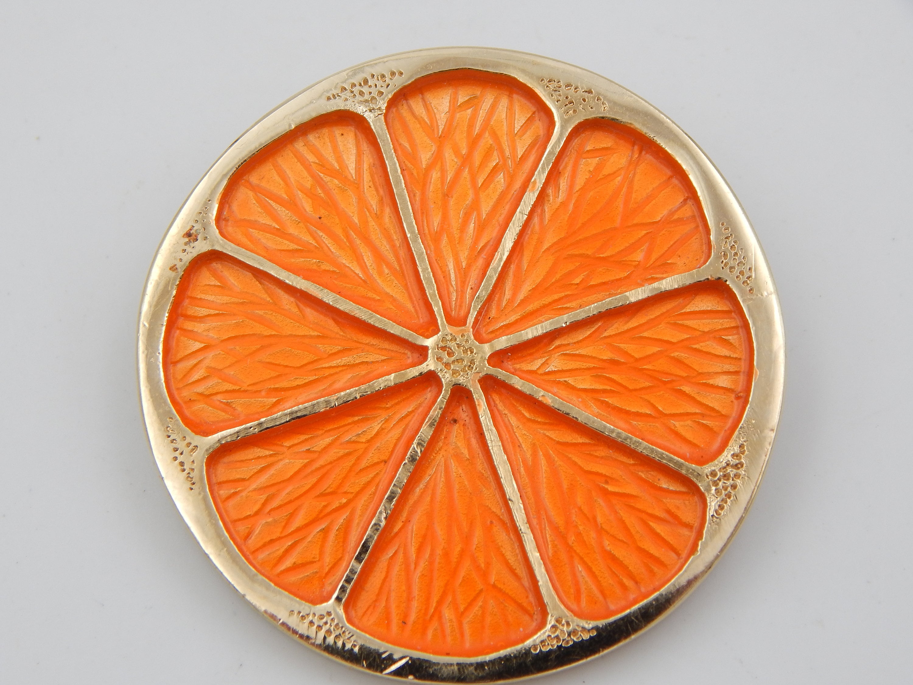 NAPIER Orange Fruit Slice Pin Brooch 1960 Book Piece Etsy