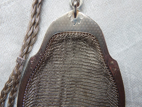 NAPIER Purse Silver Mesh 1920 - Art Deco Beauty - image 6