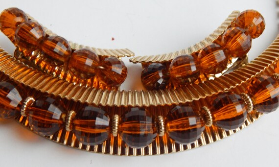 NAPIER Honey Brown Bead Necklace Earrings Demi - … - image 9