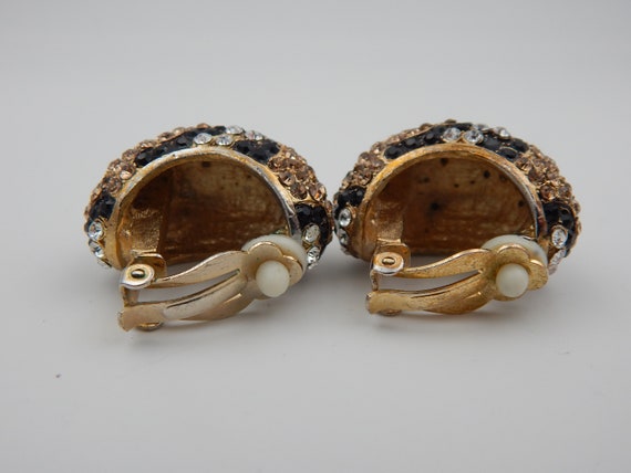RHINESTONE Encrusted Unsigned Earrings - Art Deco… - image 6