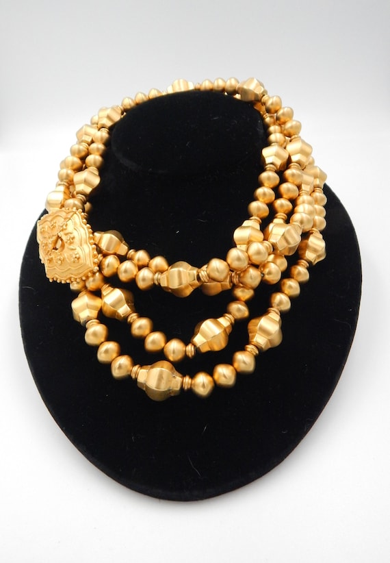 Karl Lagerfeld Statement Beaded Multi Strand Neck… - image 1
