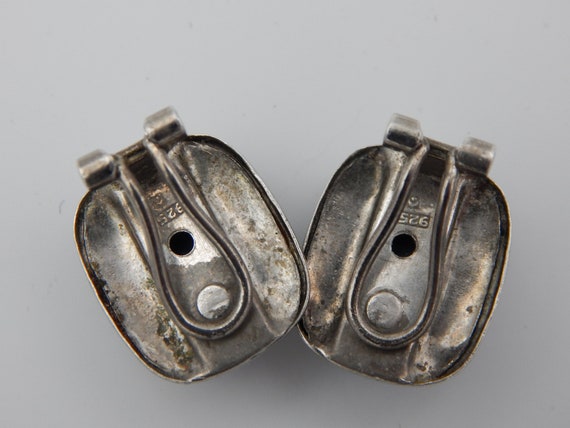 STERLING 925 Lapis (?) Mid Century Style Earrings… - image 9