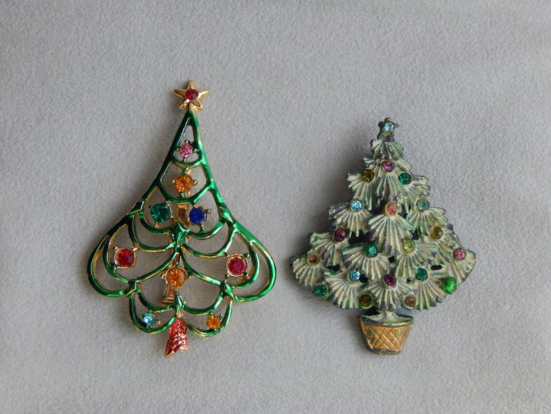 CHRISTMAS TREE Pins Two Eras Wear Repair Craft Etsy