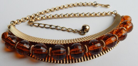 NAPIER Honey Brown Bead Necklace Earrings Demi - … - image 4