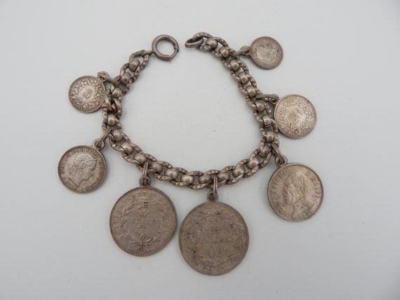NAPIER Charm Bracelet European Coins Faux - World… - image 3