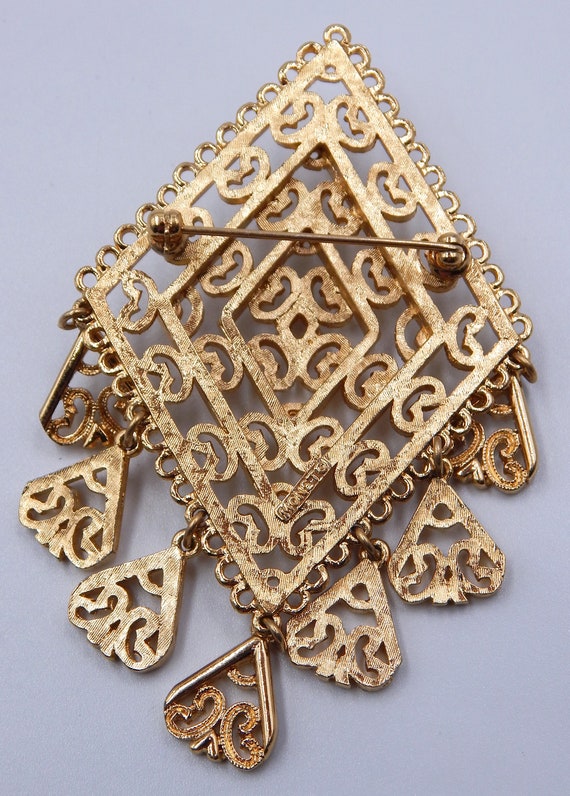 MONET Dramatic Statement Filigree Pin Brooch - St… - image 9