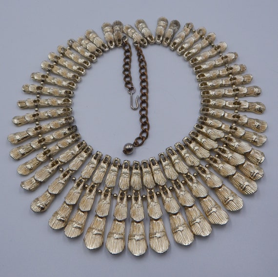 BSK Bib Statement Necklace - Egyptian Influence - image 3