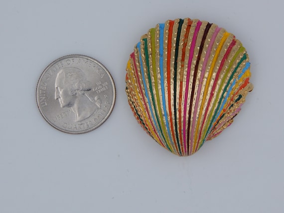 CASTLECLIFF Seashell Pin - Vibrant Rainbow Colors - image 3