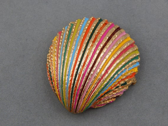 CASTLECLIFF Seashell Pin - Vibrant Rainbow Colors - image 5
