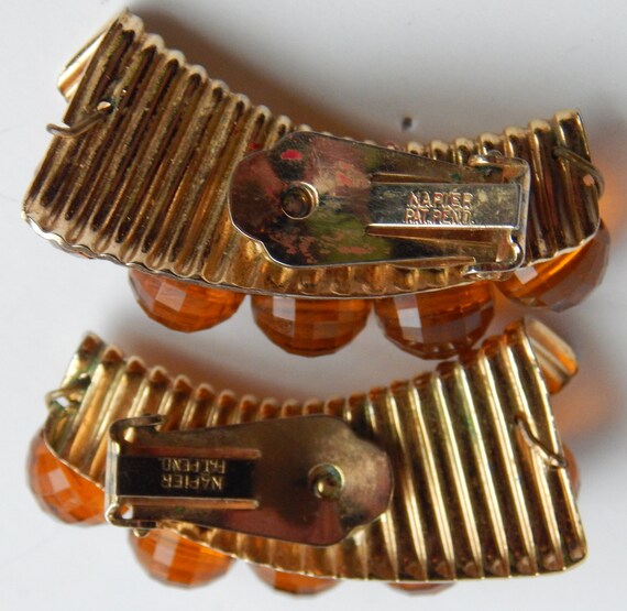 NAPIER Honey Brown Bead Necklace Earrings Demi - … - image 8