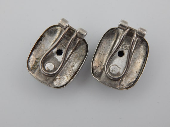 STERLING 925 Lapis (?) Mid Century Style Earrings… - image 8