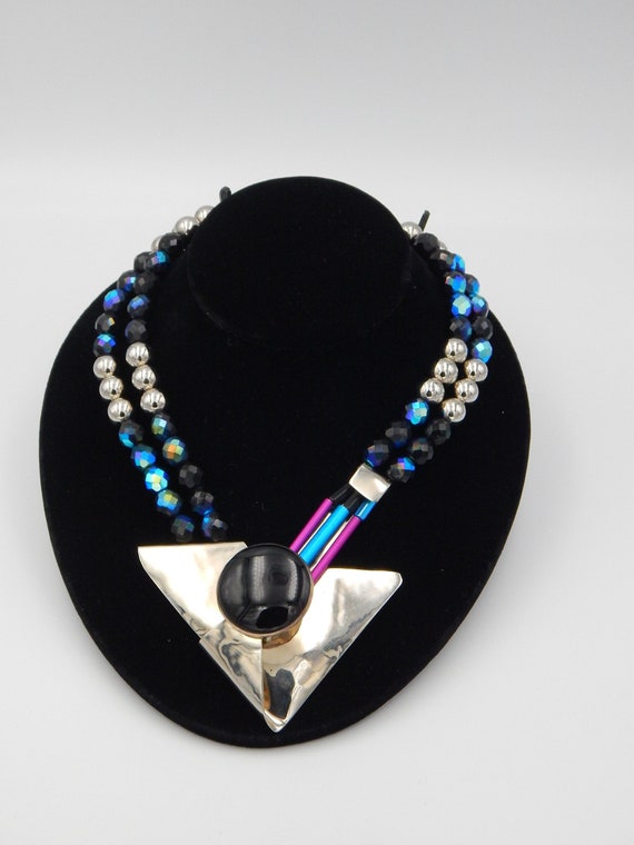 FLORELLE Statement Artesian Necklace - 1980s Time… - image 1