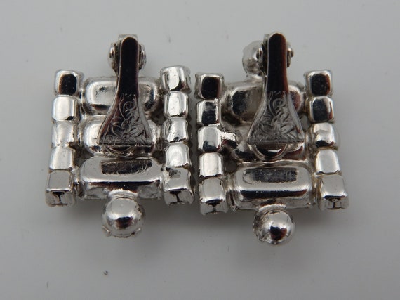 RHINESTONE Encrusted Unsigned Earrings - Art Deco… - image 8