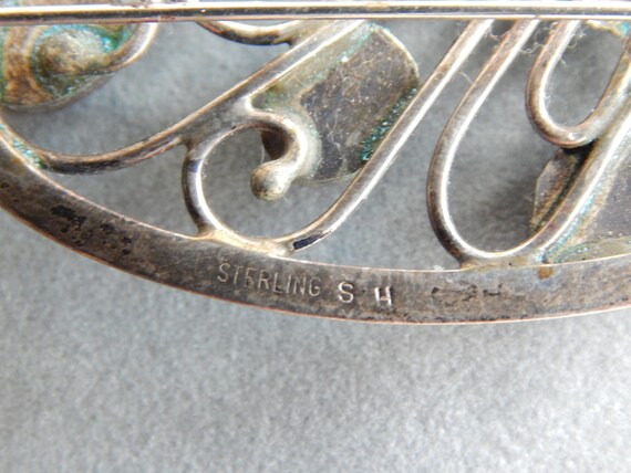 SOUTHWESTERN Sterling Design Pin - Pretty Cabocho… - image 7